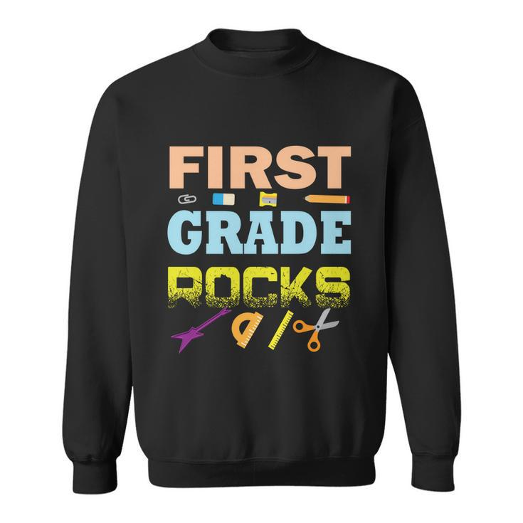 First Grade Rocks Funny School Student Teachers Graphics Plus Size Shirt Sweatshirt
