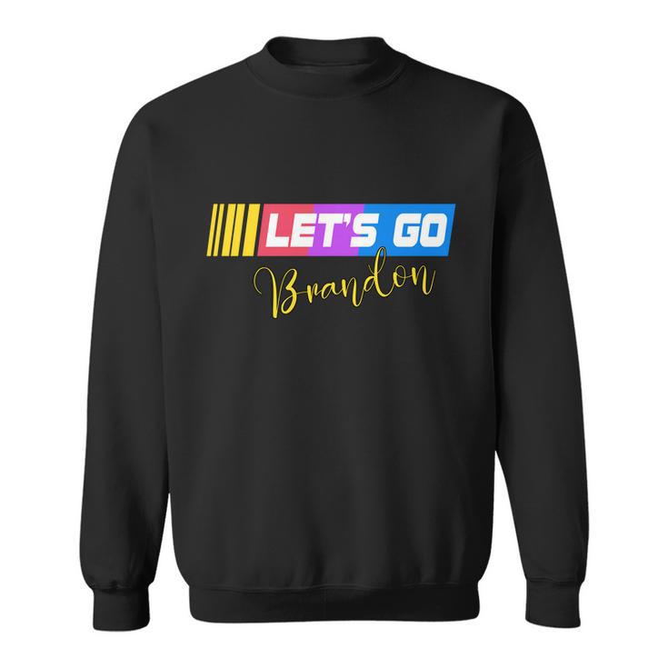 Fjb Lets Go Brandon Anti Biden Chant Racing Logo Tshirt Sweatshirt