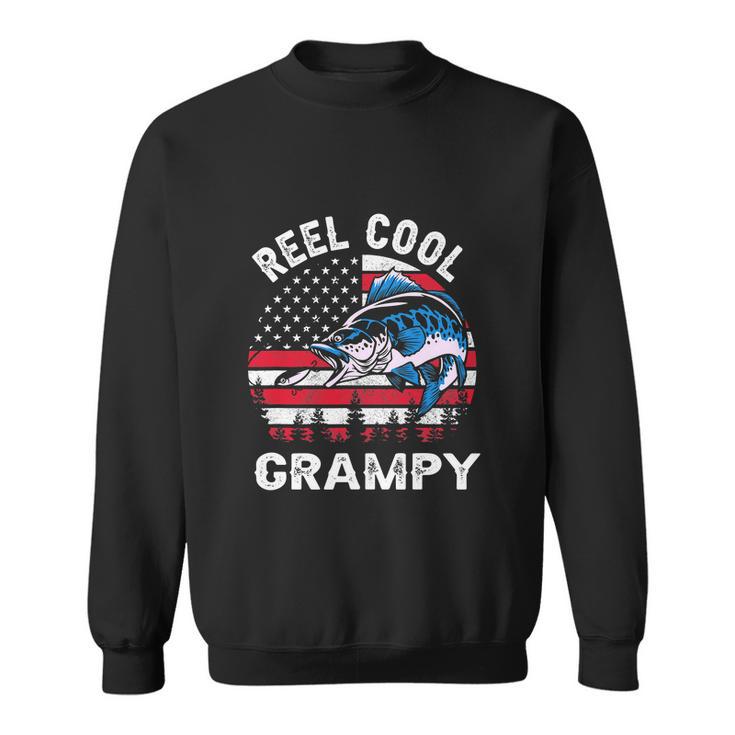 Flag Vintage Reel Cool Grampy Fishing For 4Th Of July Sweatshirt