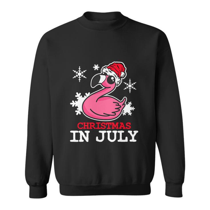 Flamingo Funny Christmas In July Snowflakes Sweatshirt
