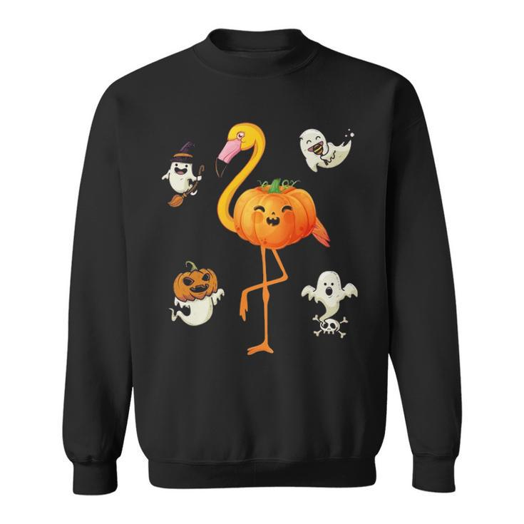 Flamingo Pumpkin Halloween Bird Lover  Gifts For Girls And  Boys Tshirt Sweatshirt