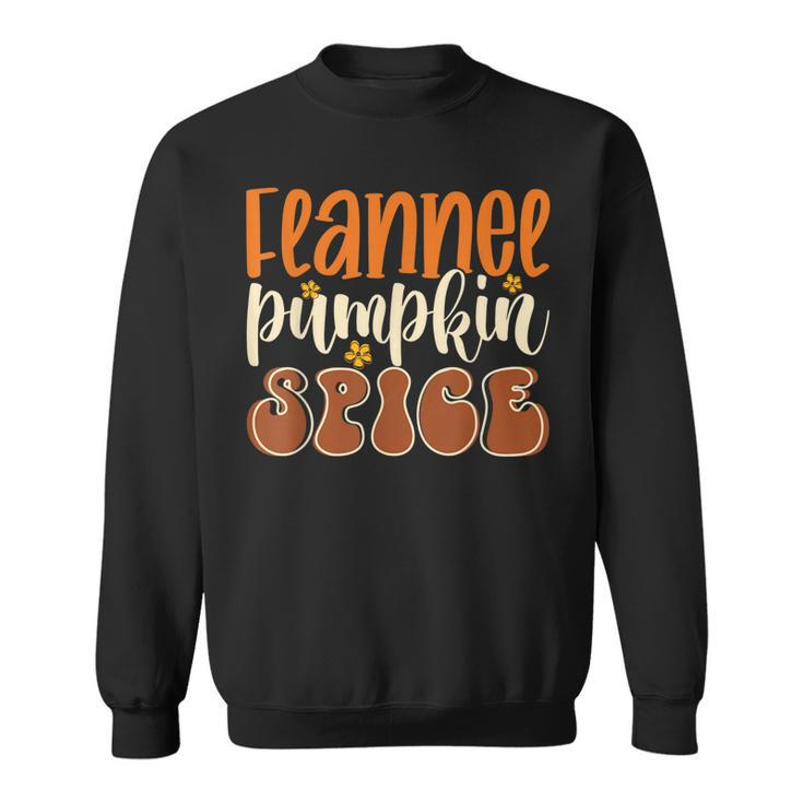 Flannel Pumpkin Spice Flower Vintage Style Fall Autumn Vibes  Sweatshirt