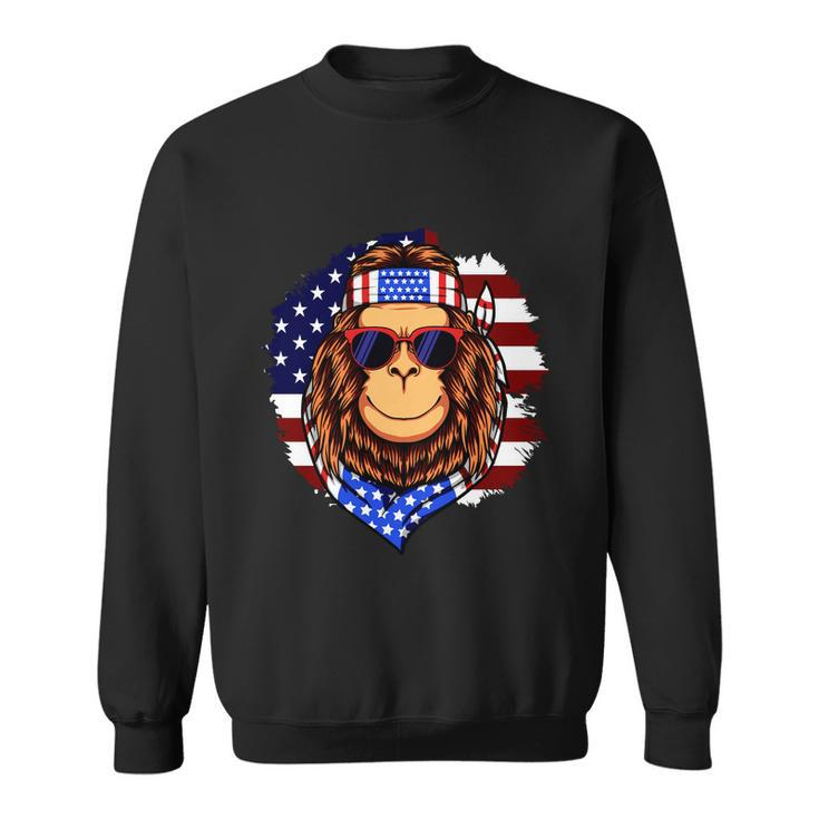 Fourth Of July American Independence Day Monkey Graphic Plus Size Shirt For Men Sweatshirt