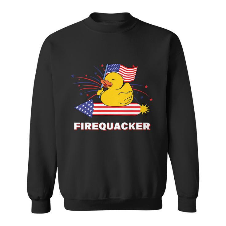 Fourth Of July Usa Patriotic Firecracker Rubber Duck Gift Sweatshirt