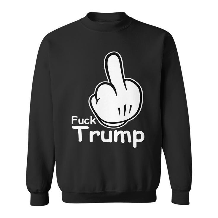 Fuck Trump Cartoon Middle Finger Resist Anti Trump Tshirt Sweatshirt