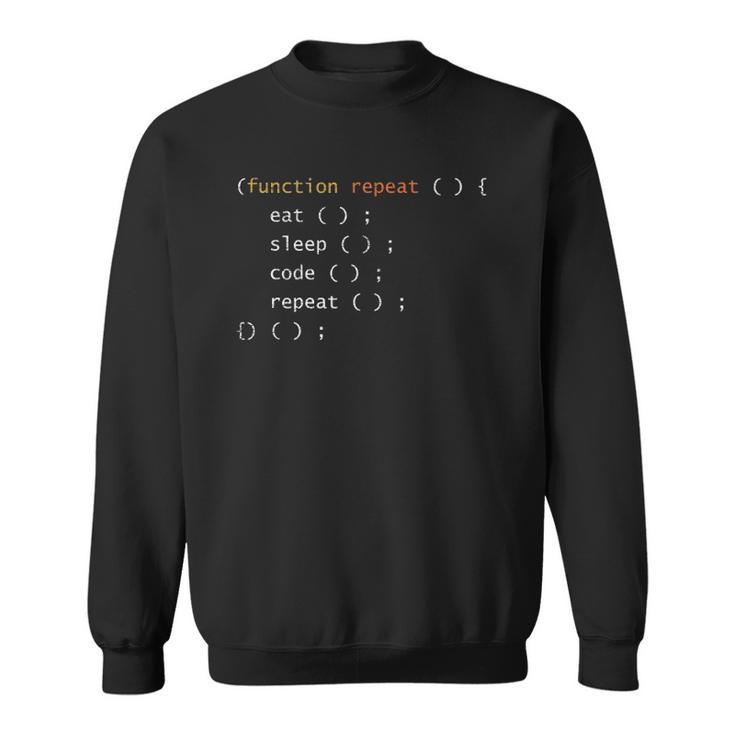 Function Repeat Eat Sleep Code Repeat Funny Programmer Men Women Sweatshirt Graphic Print Unisex