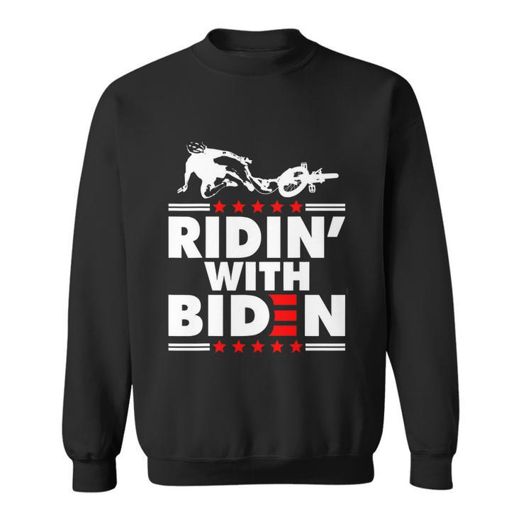 Funny Biden Falls Off Bike Joe Biden Ridin With Biden Sweatshirt