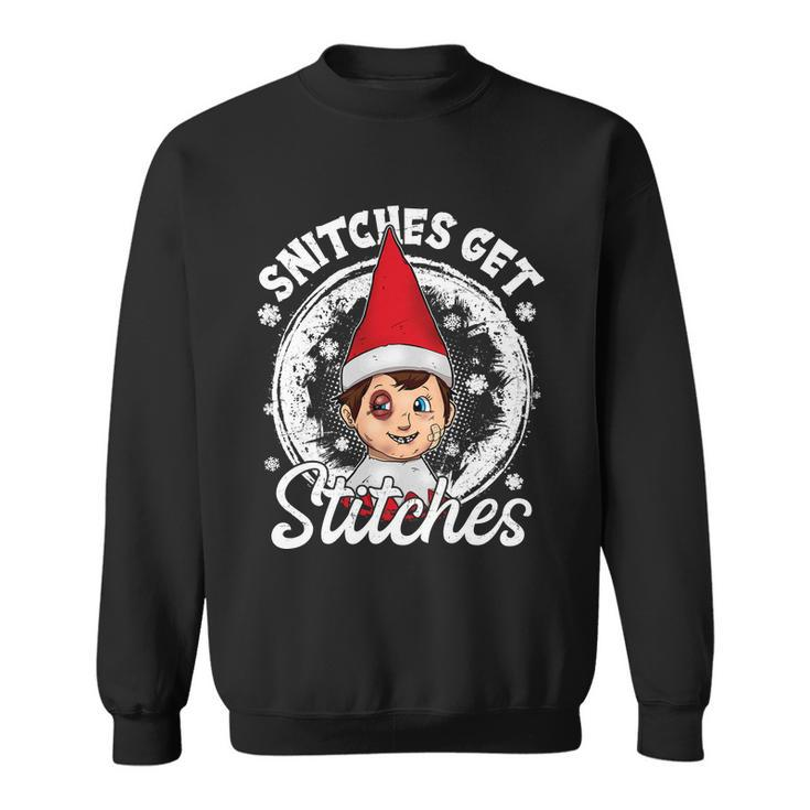Funny Christmas Snitches Get Stitches Tshirt Sweatshirt