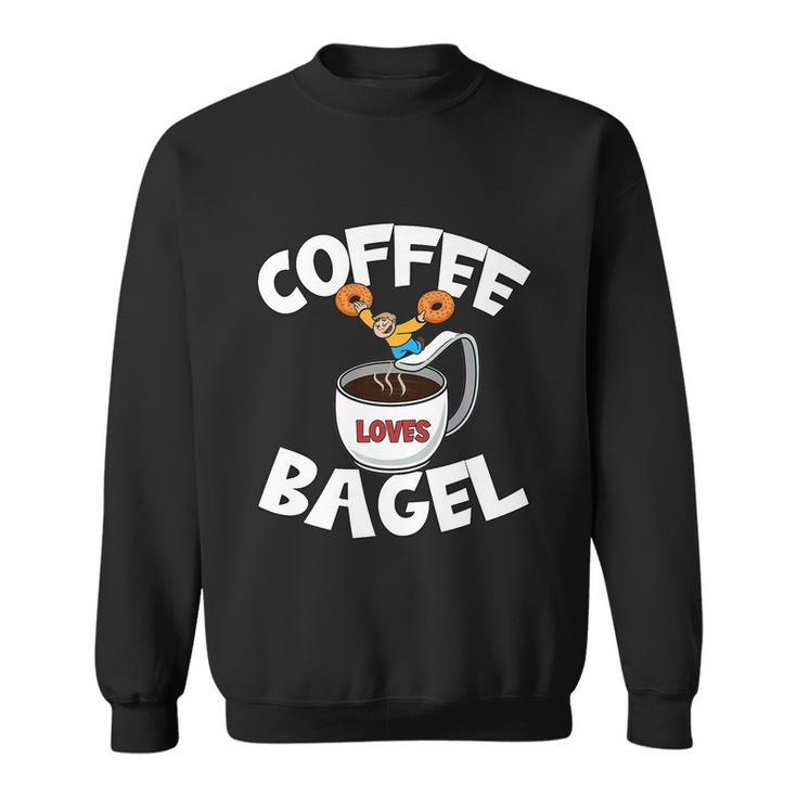 Funny Coffee And Bagel Quote For High Dive & Coffee Dad Sweatshirt