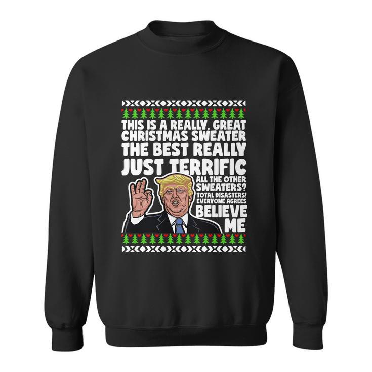 Funny Donald Trump Ugly Christmas Sweater Parody Speech Gift Sweatshirt