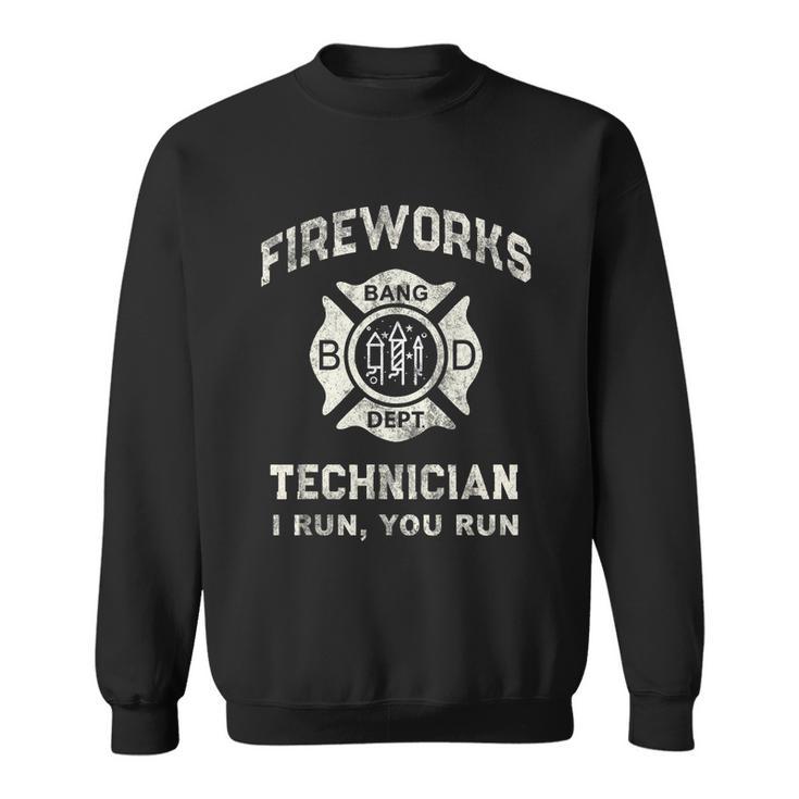 Funny Fireworks Technician Firefighter America Sweatshirt