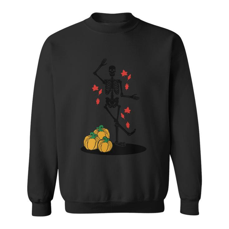 Funny Halloween Autumn Dancing Skeletons Halloween Min Graphic Design Printed Casual Daily Basic Sweatshirt