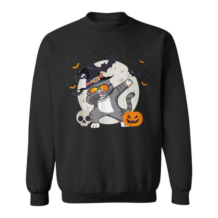 Funny Halloween Dab Cat Mom  Boys Girls Kids Halloween  Sweatshirt