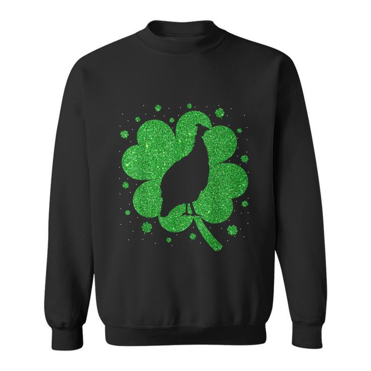 Funny Irish Shamrock Leaf Guinea Fowl Bird St Patricks Day Graphic Design Printed Casual Daily Basic Sweatshirt
