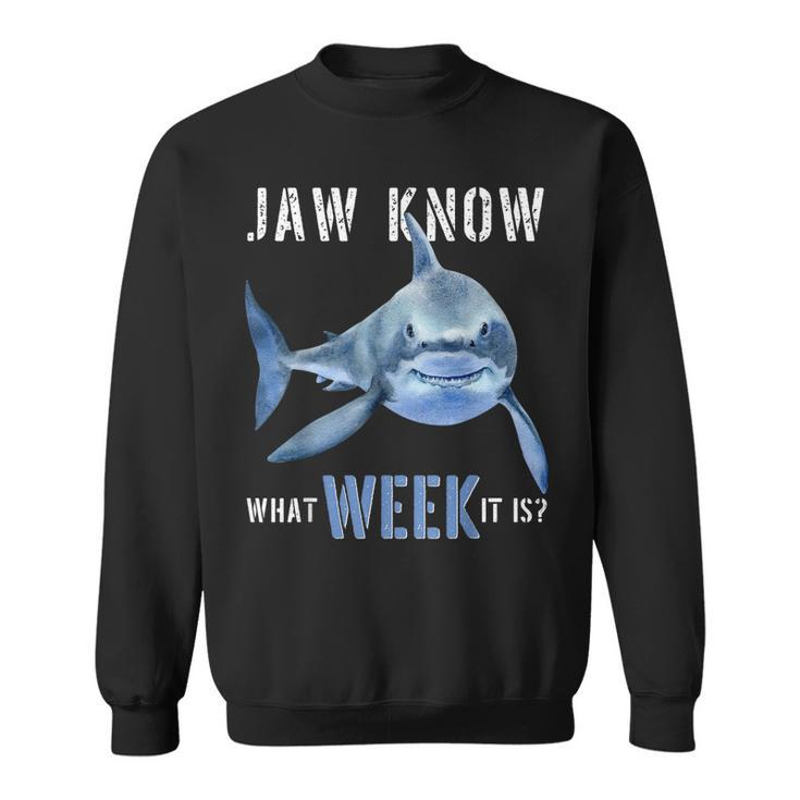 Funny Jaw Know What Week It Is Shark 2022 Funny Shark Kids  Sweatshirt