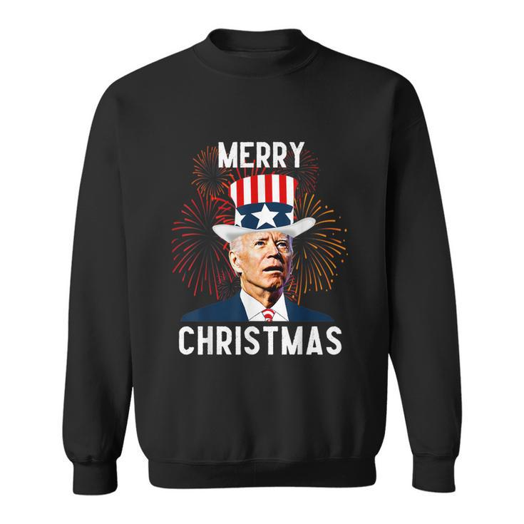 Funny Joe Biden Merry Christmas For Fourth Of July Tshirt Sweatshirt