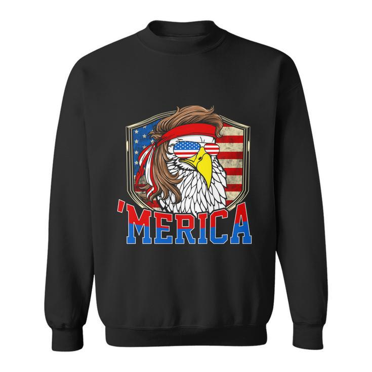 Funny July 4Th Cute Gift Merica 4Th Of July Bald Eagle Mullet Gift Sweatshirt