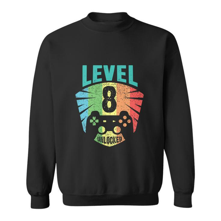 Funny Level 8 Unlocked 8Th Birthday Girl Sweatshirt