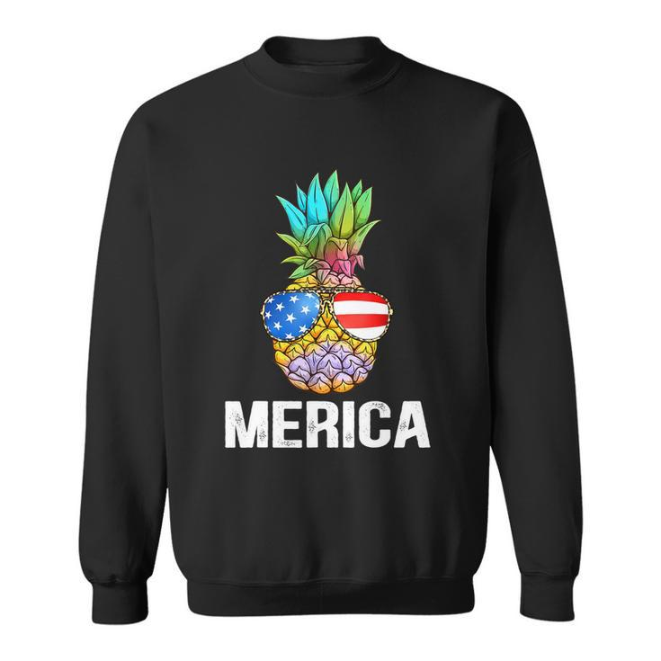 Funny Patriotic Pineapple 4Th Of July America Usa Flag Sweatshirt