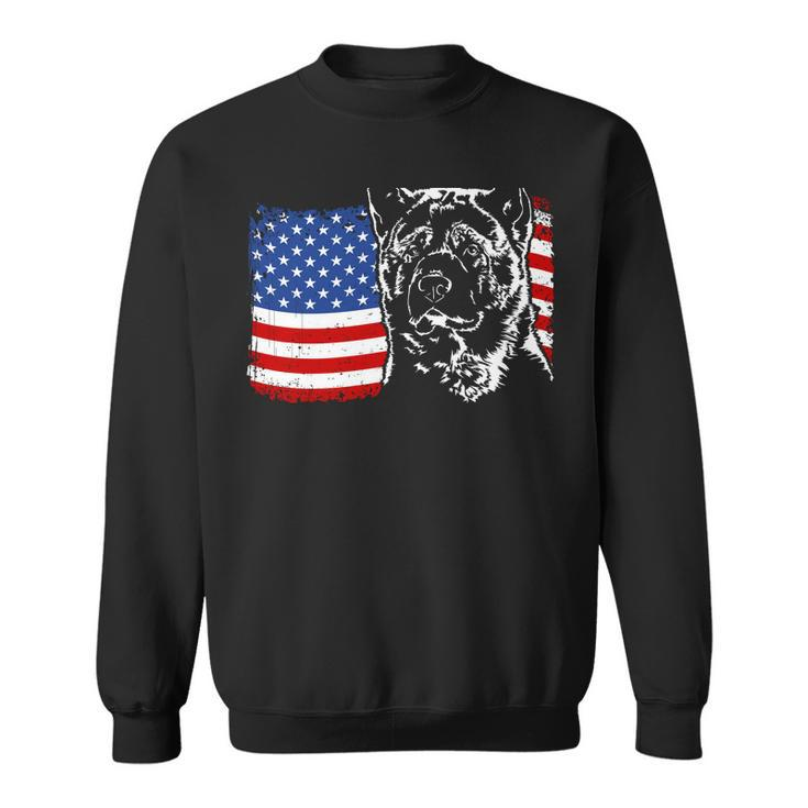 Funny Proud Akita American Flag Patriotic Dog Gift Sweatshirt Men Women Sweatshirt Graphic Print Unisex