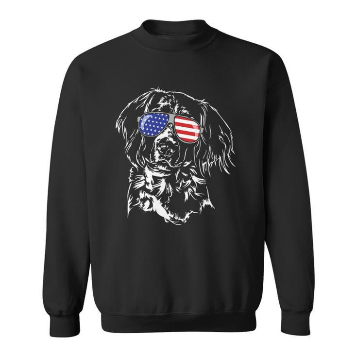 Funny Proud Small Munsterlander Pointer American Flag Dog Sweatshirt