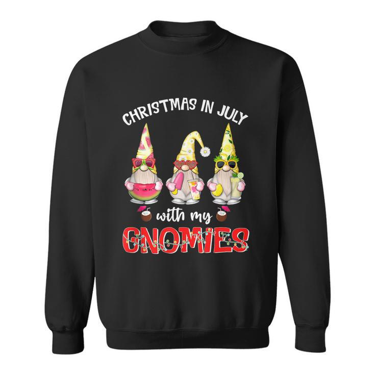 Funny Summer Vacation Gnomies Gnomes For Christmas In July Sweatshirt