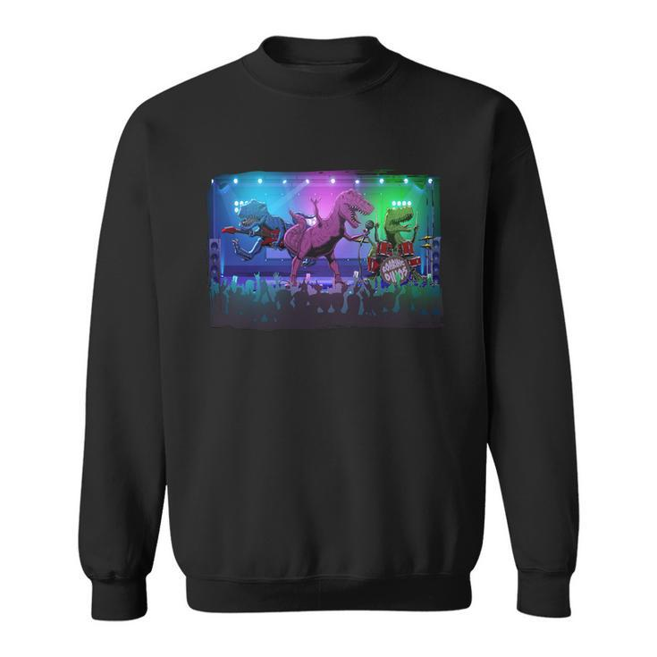 Funny Trex Dinosaurs Rock Band Concert Sweatshirt