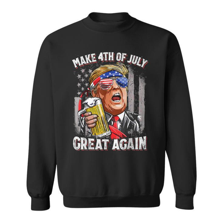 Funny Trump 4Th Of July Make 4Th Of July Great Again 2024  Men Women Sweatshirt Graphic Print Unisex
