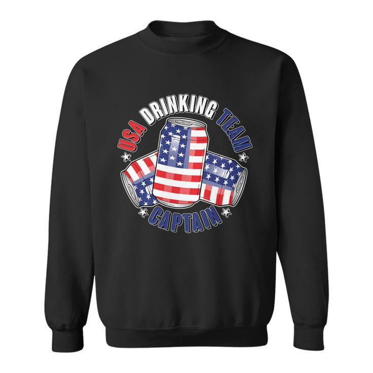 Funny Usa Drinking Team Captain American Beer Cans Sweatshirt