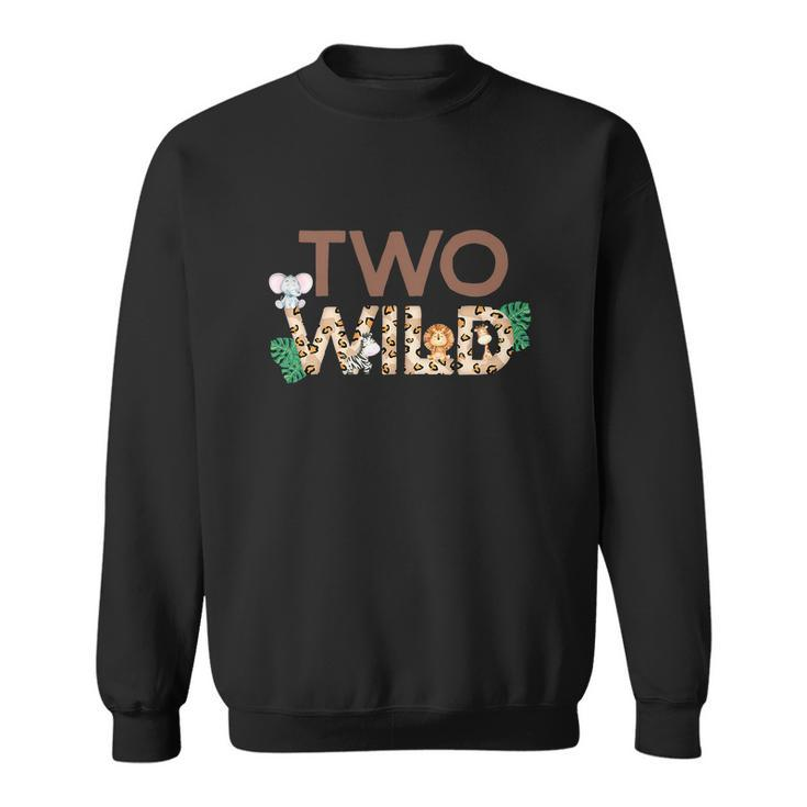Funny Wild Two Animal Safari 2Nd Birthday Sweatshirt