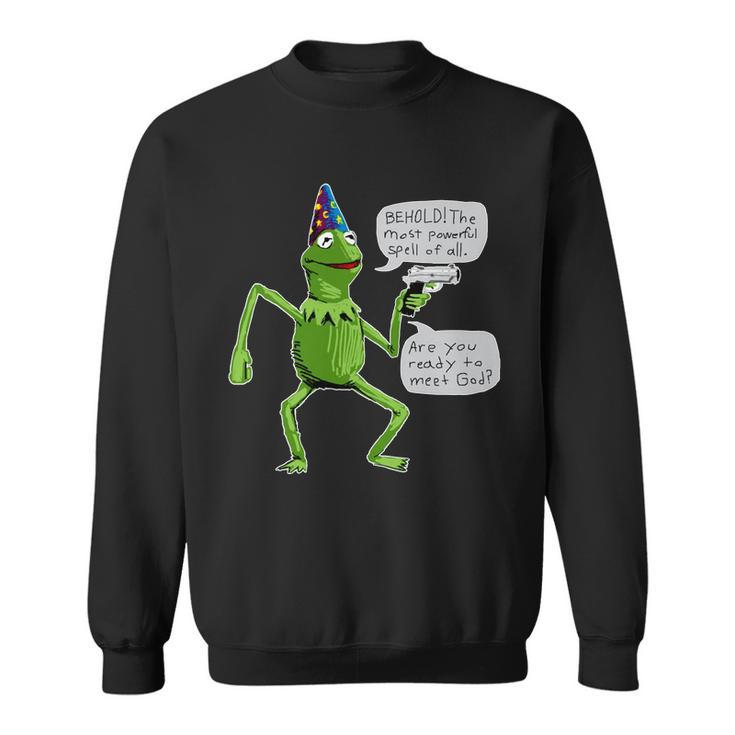 Funny Wizard Kermit Meme Sweatshirt