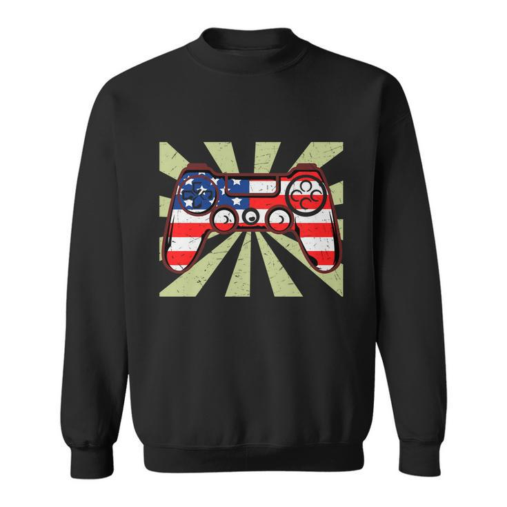 Game Controller 4Th Of July Video Game Proud American Sweatshirt