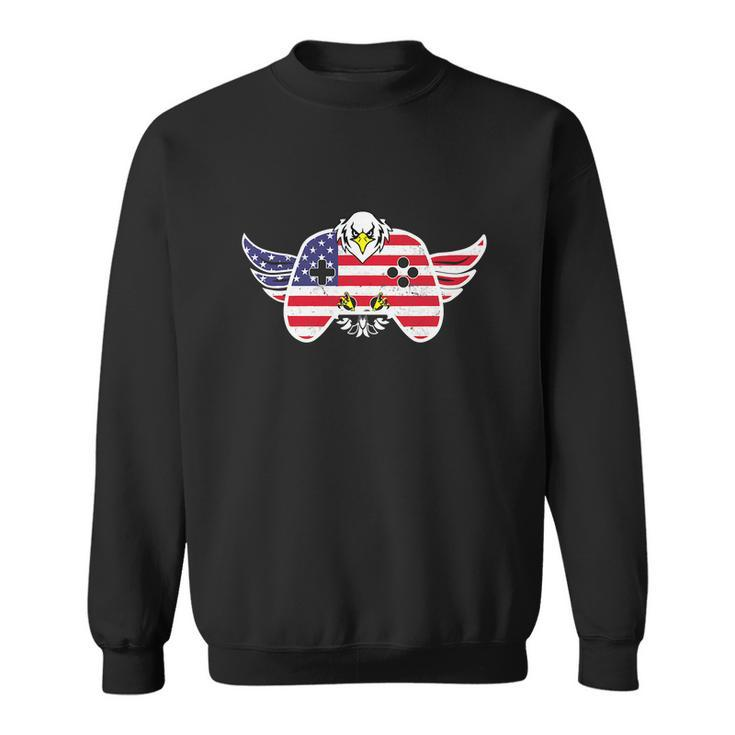 Gamer Funny 4Th Of July Video Game Eagle Sweatshirt