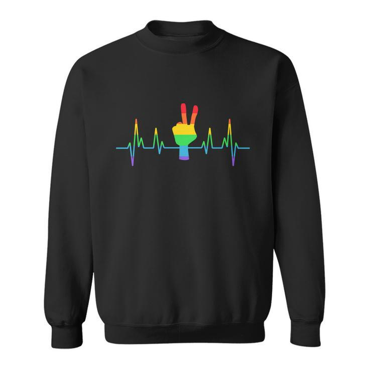 Gay Lesbian Lgbt Heartbeat Say Hi Lgbt Pride Parade Graphic Design Printed Casual Daily Basic Sweatshirt