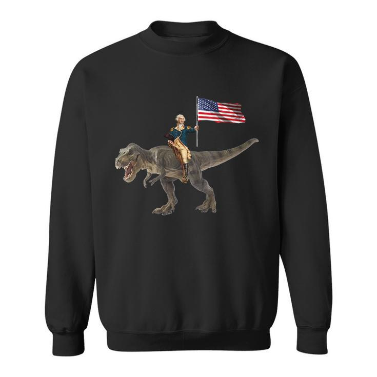 George Washington On A Dinosaur Sweatshirt