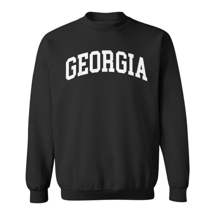Georgia Us College Font Proud American Usa States  Men Women Sweatshirt Graphic Print Unisex
