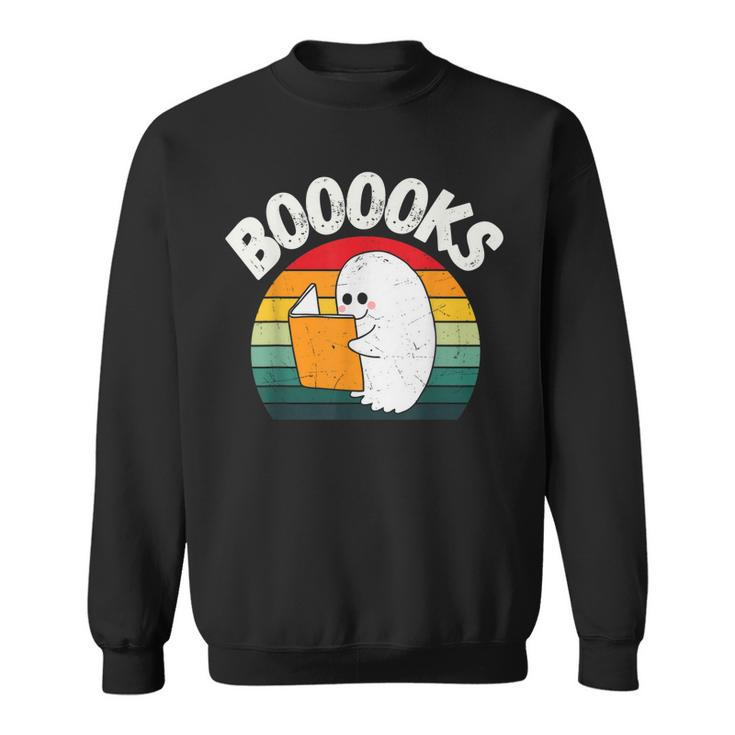 Ghost Booooks Halloween Boo Teacher And Kids Reading Books  Sweatshirt