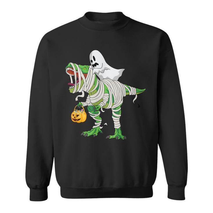 Ghost Riding T Rex Mummy Dinosaur Halloween  Sweatshirt