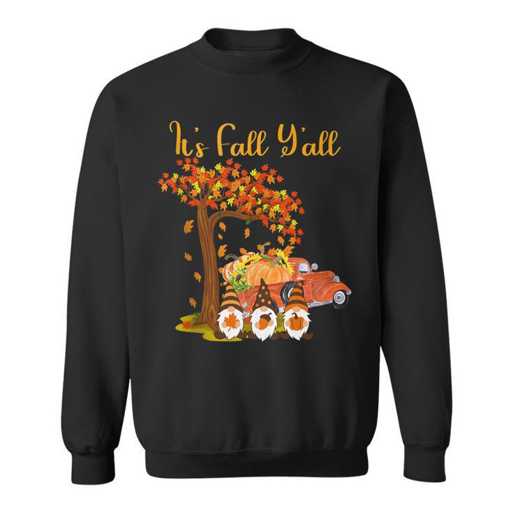 Gnomes Its Fall Yall Truck Pumpkin Tree Autumn Halloween  Sweatshirt