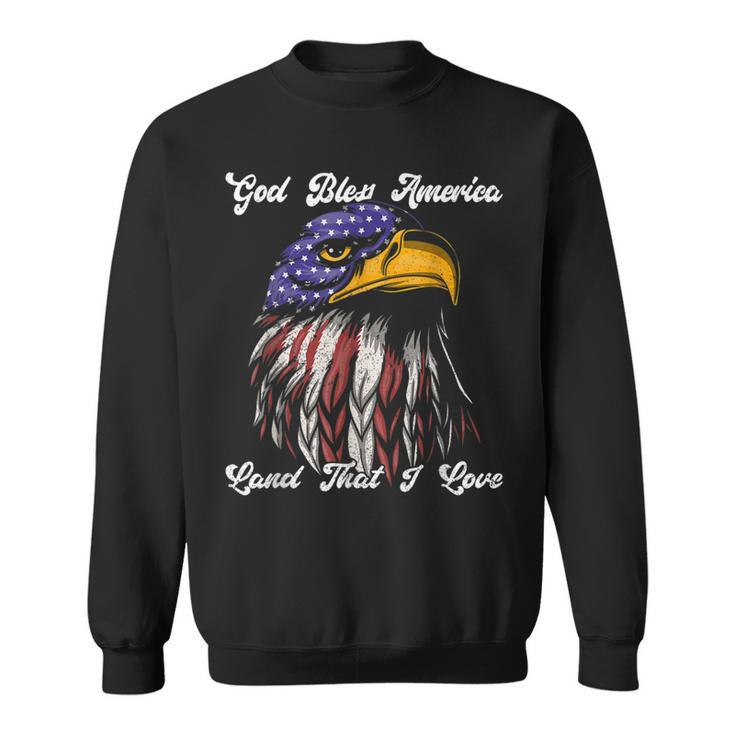God Bless America Land That I Love Us Flag Funny 4Th Of July  Sweatshirt