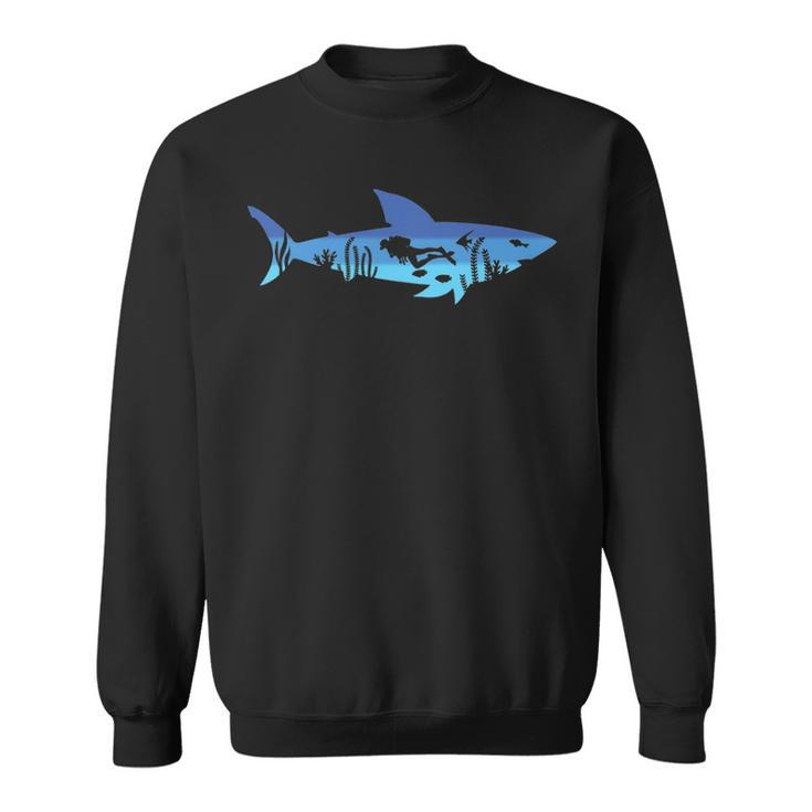 Great White Shark Diving Outfit Gift For Diver Women Men  V2 Sweatshirt