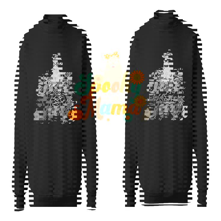 Groovy Spooky Mama Ghost Boo Halloween Costume Retro Hippie  Sweatshirt