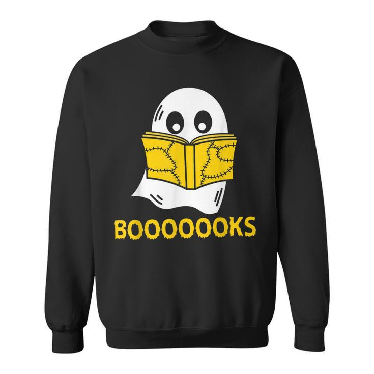 Halloween Booooks Ghost Reading Boo Read Books Library V4 Sweatshirt