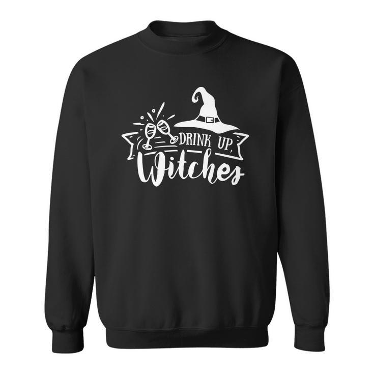 Halloween Drink Up Witches White Version Men Women Sweatshirt Graphic Print Unisex