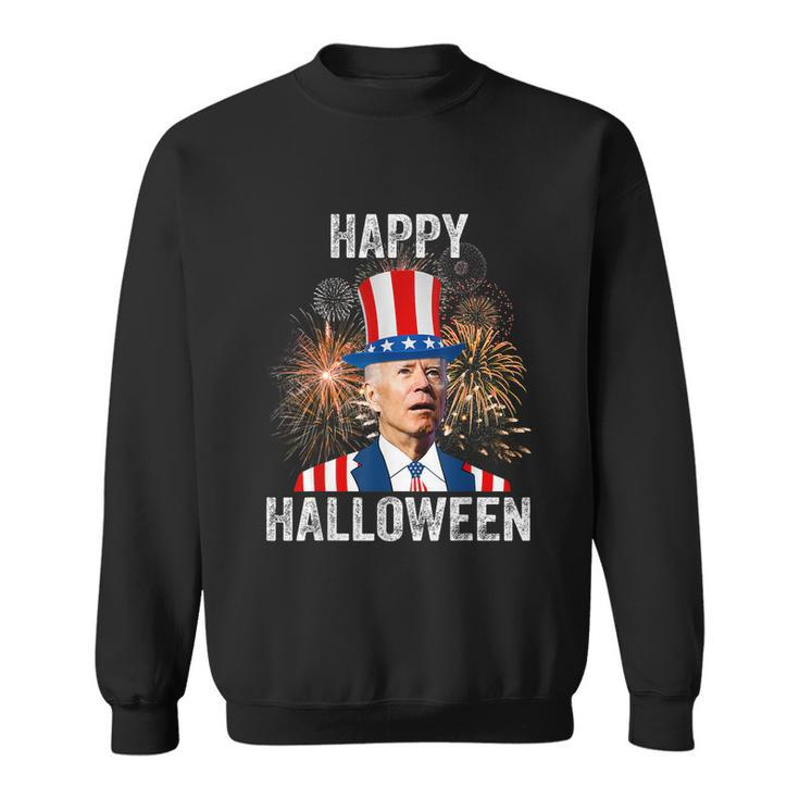 Halloween Funny Happy 4Th Of July Anti Joe Biden Happy Halloween Sweatshirt