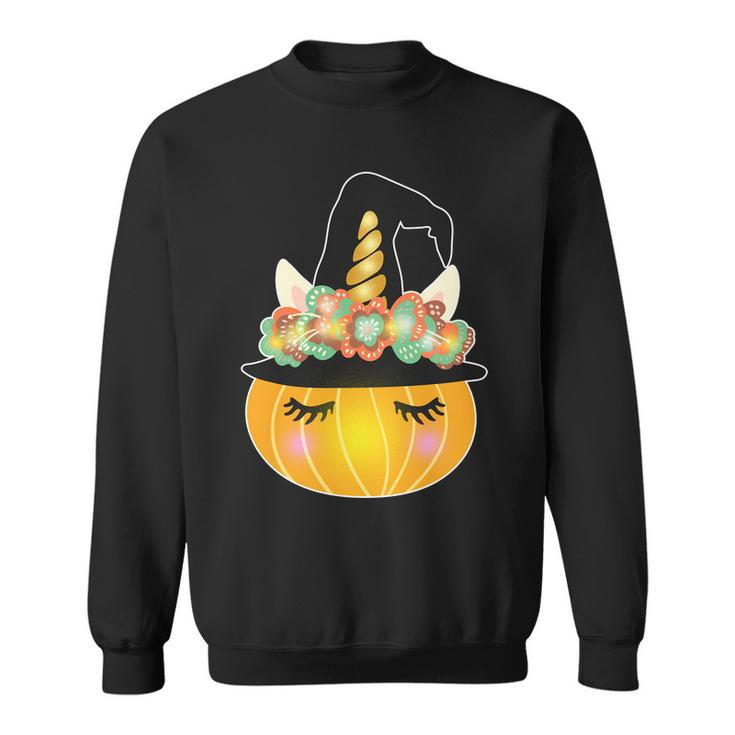Halloween Uni-Pumpkin Sparkly Cute Graphic Design Printed Casual Daily Basic Sweatshirt