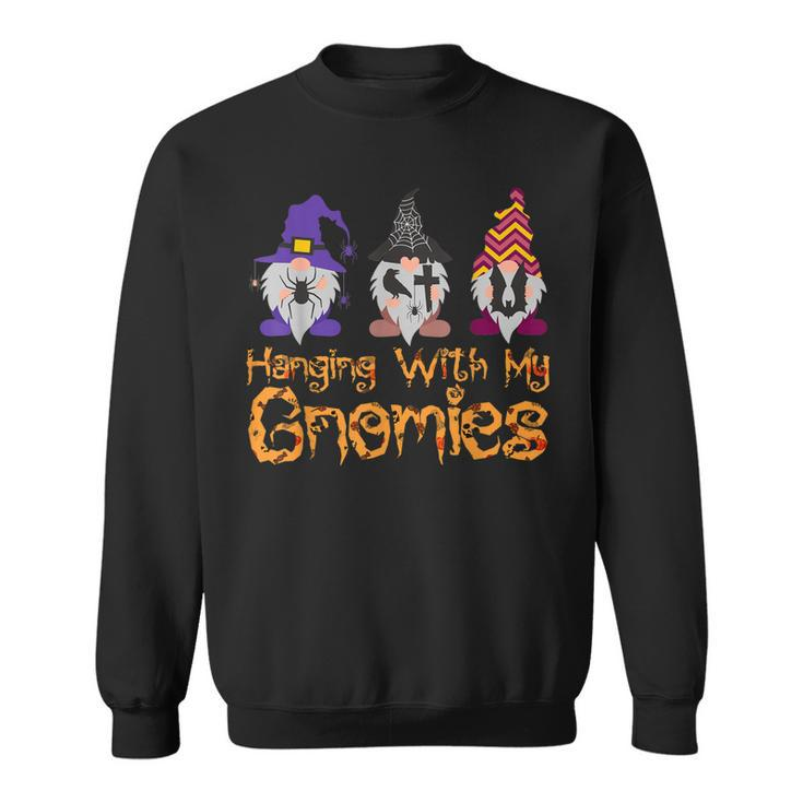 Hanging With My Gnomies Funny Gnome Halloween  Men Women Sweatshirt Graphic Print Unisex