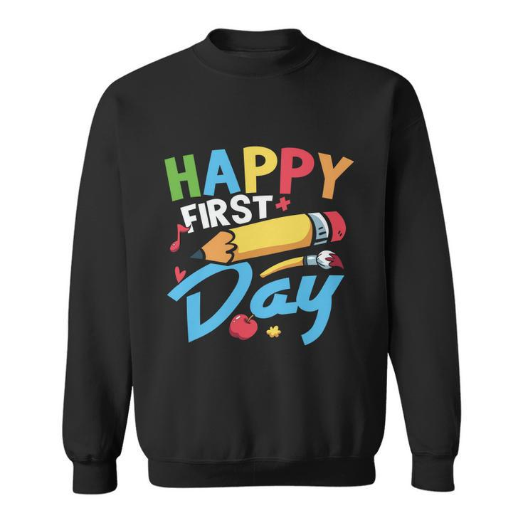 Happy 1St Day Welcome Back To School Graphic Plus Size Shirt For Teacher Kids Sweatshirt