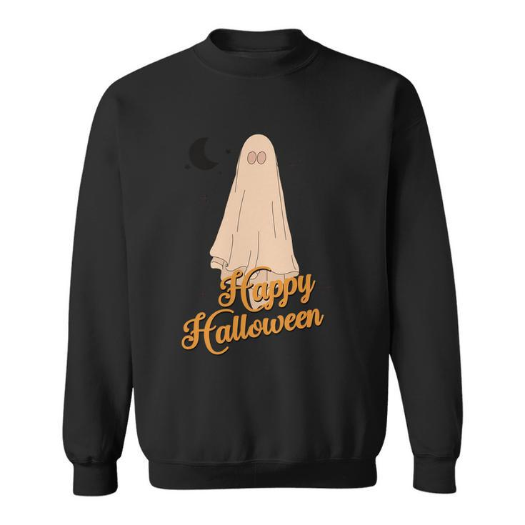 Happy Halloween Ghost Boo Halloween Quote Sweatshirt