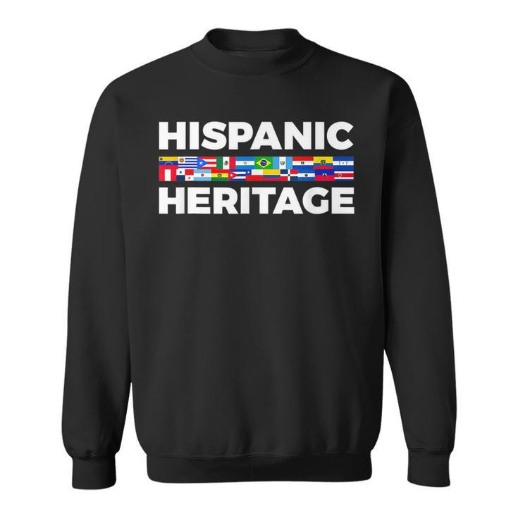 Happy Hispanic Heritage Month Latino Country Flags  Men Women Sweatshirt Graphic Print Unisex
